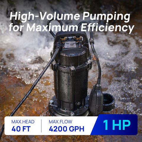 AQUASTRONG grinder pump with auto float switch enables hands-free operation in basins