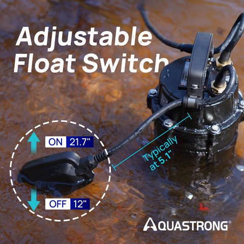 AQUASTRONG 2-inch discharge supports solids up to 2 inches for steady drainage