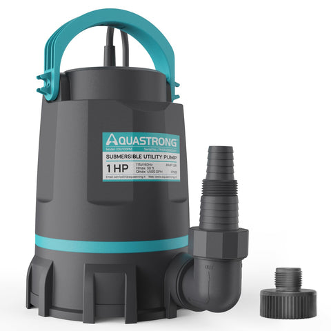 Aquastrong sump pump in use draining basement water quickly
