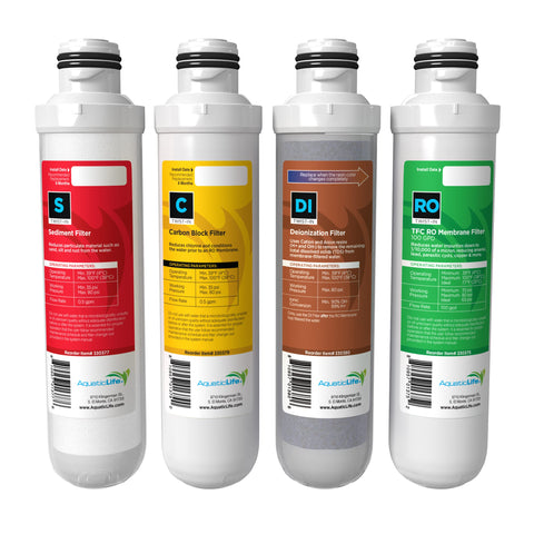 Aquatic Life Twist-In carbon block filter removes chlorine for better-tasting water.