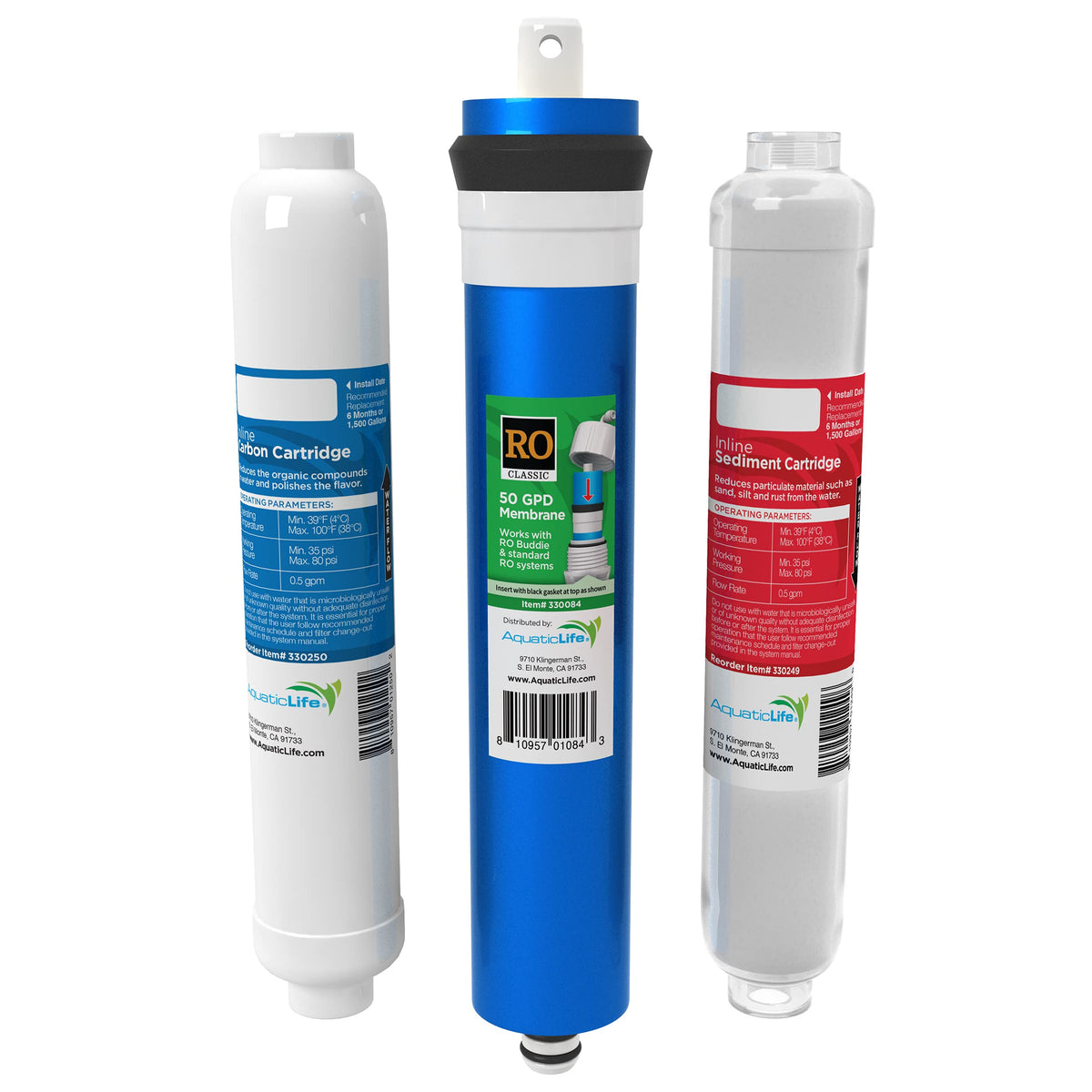 Aquatic Life inline carbon block filter reduces chlorine for better-tasting water.