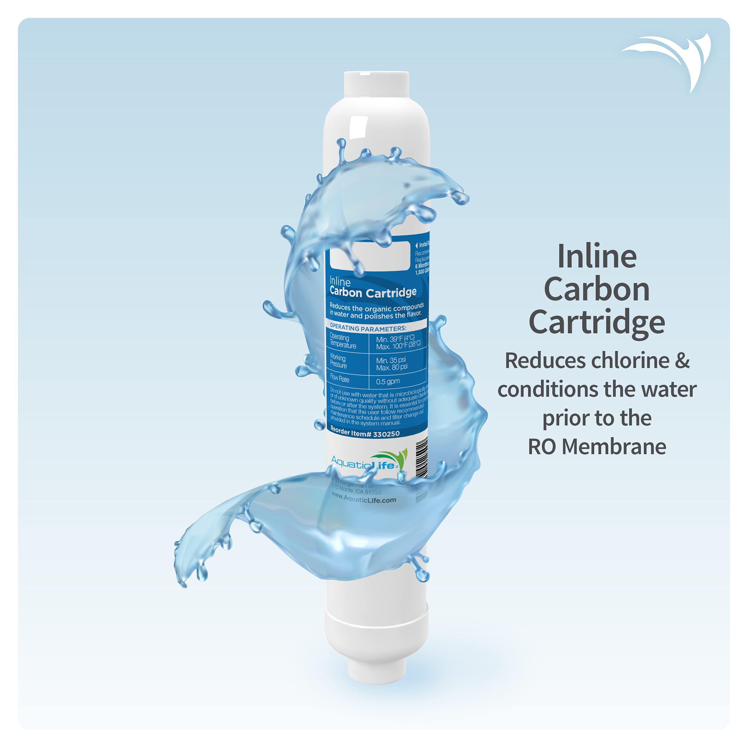 Aquatic Life inline design simplifies plumbing for compatible RO/DI setups.