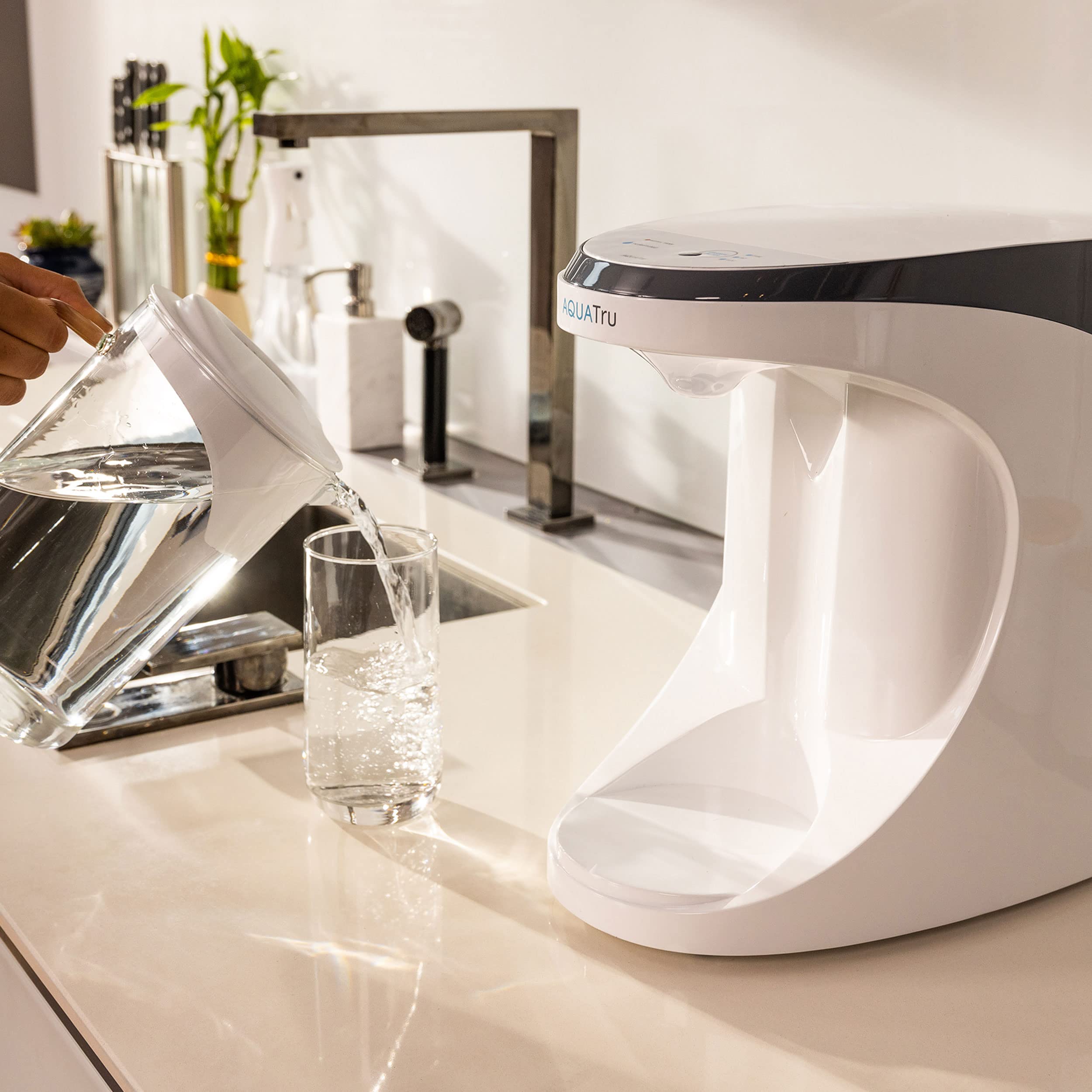 AquaTru BPA-free Tritan filters ensure durable, safe components.