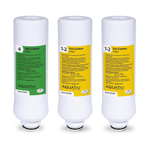 AquaTru Classic replacement filters packaging for easy maintenance.