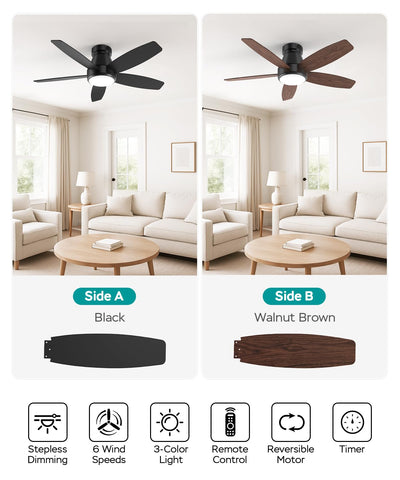 AQUBT ceiling fan light dimmable-black provides smooth brightness adjustments for any moment.