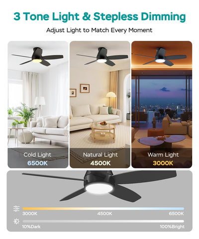 AQUBT ceiling fan light dual-direction-black supports seasonal airflow balance.