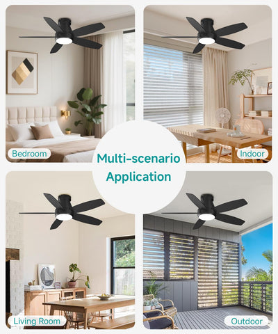 AQUBT ceiling fan light installation-black simplifies setup with clear guidance.