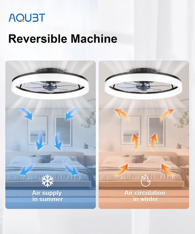 AQUBT DC motor delivers 6 speeds for quiet, customizable airflow.
