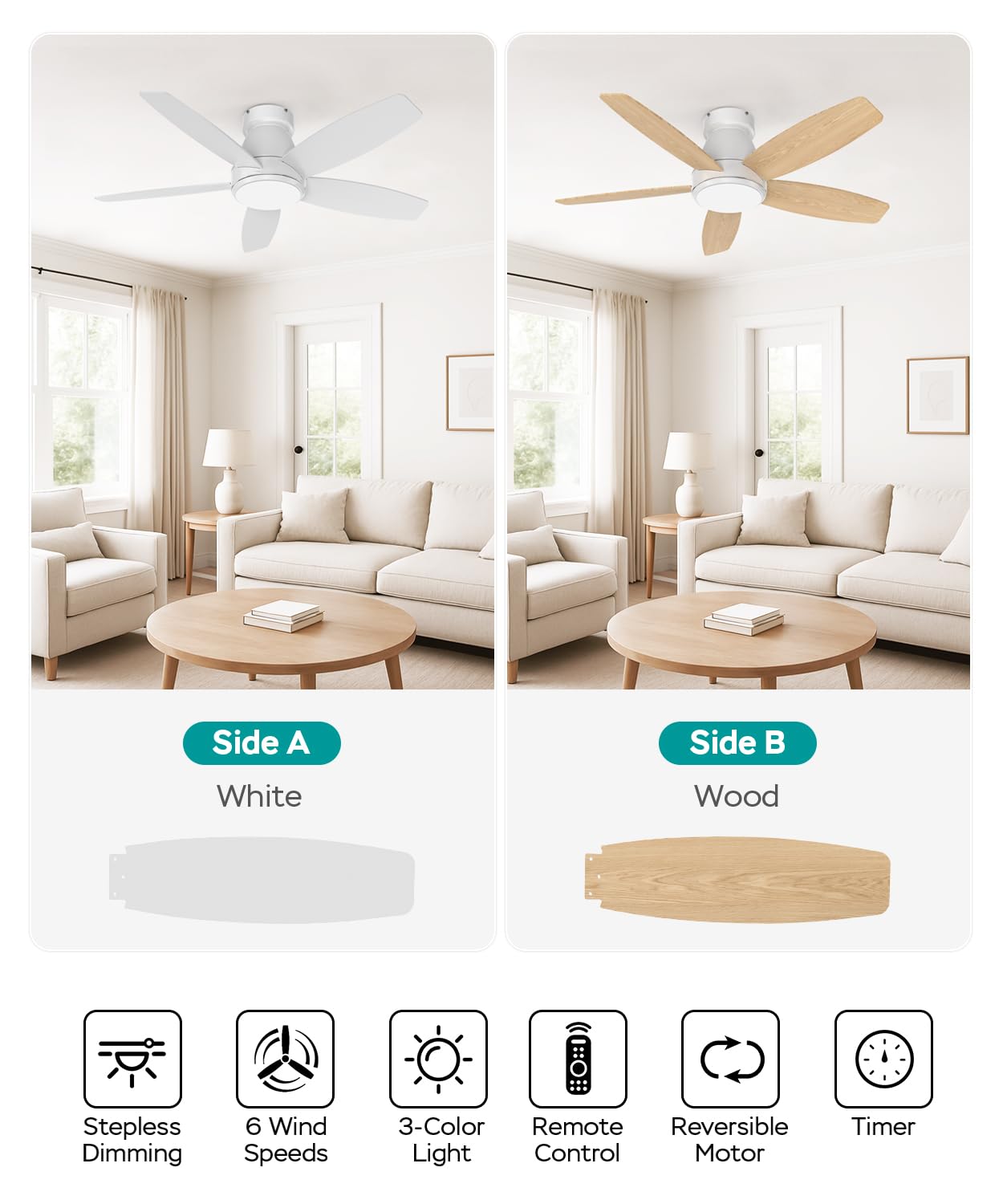 AQUBT quiet DC motor delivers smooth airflow for undisturbed sleep.