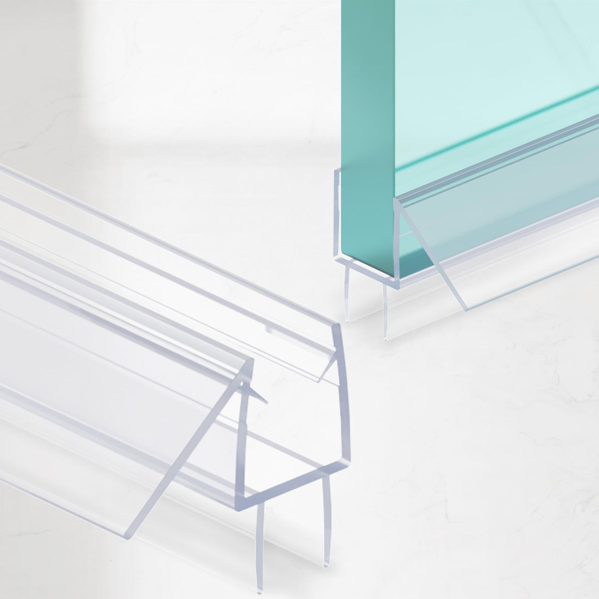 AquivaCoast shower door bottom seal in clear PVC for a discreet water barrier (36 inches).