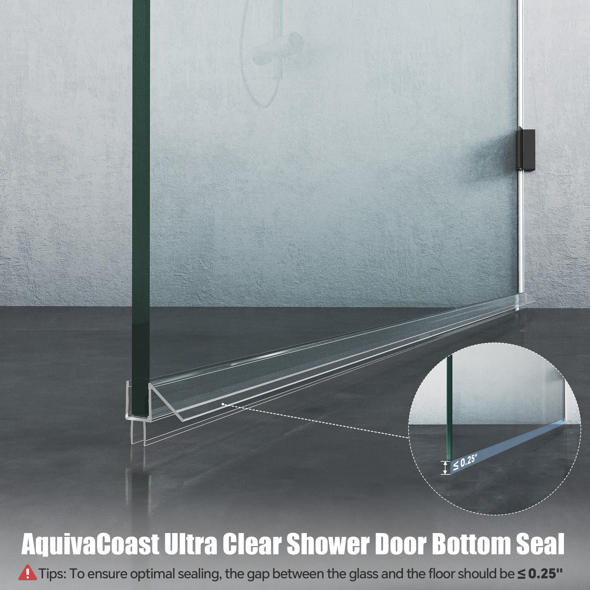 AquivaCoast waterproof barrier maintains a dry shower floor after use.