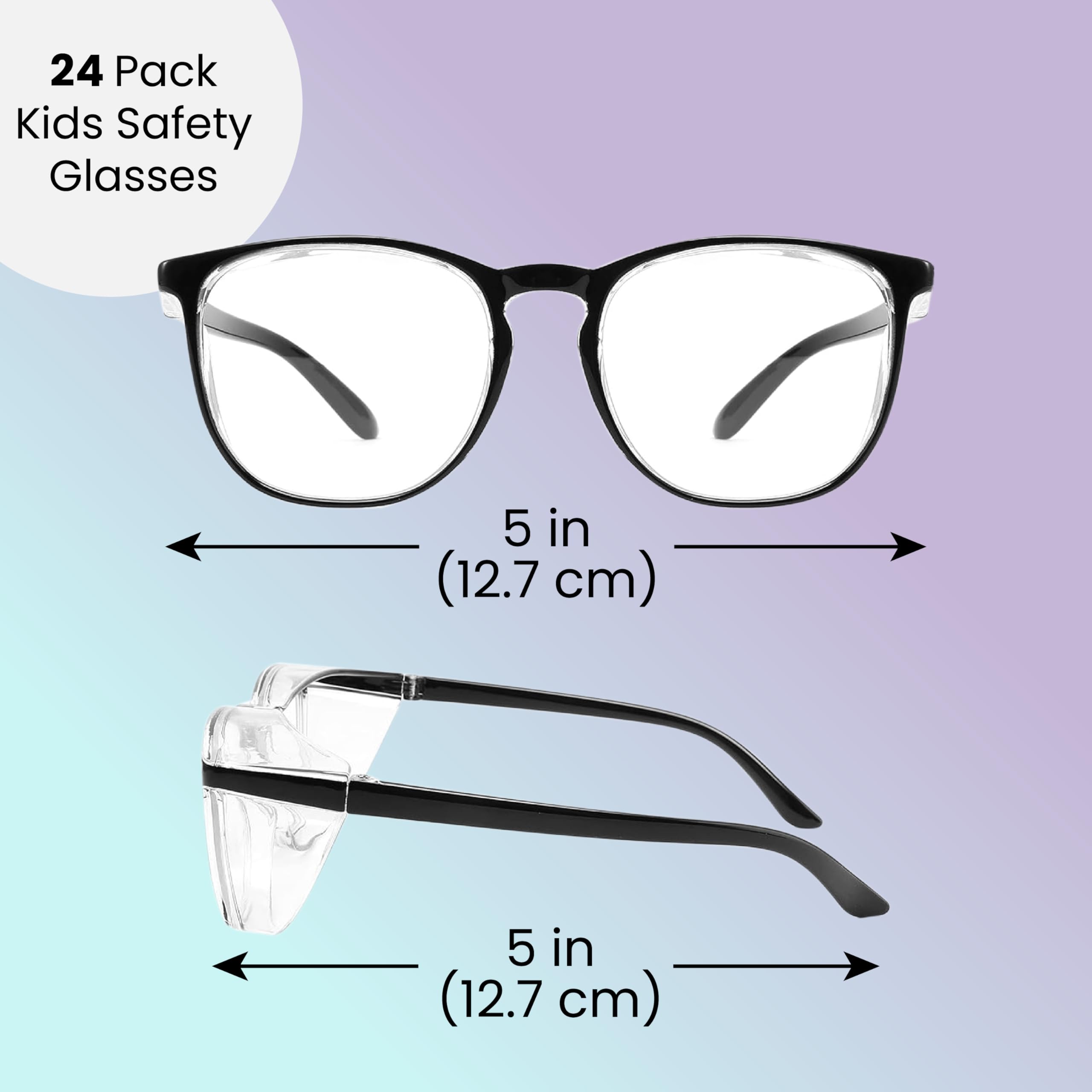 Aqulius 24-pack safety glasses ready for classrooms, parties, and group activities.