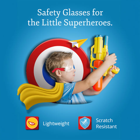 Aqulius Kids Safety Glasses shown in side view for compact protection on the move.