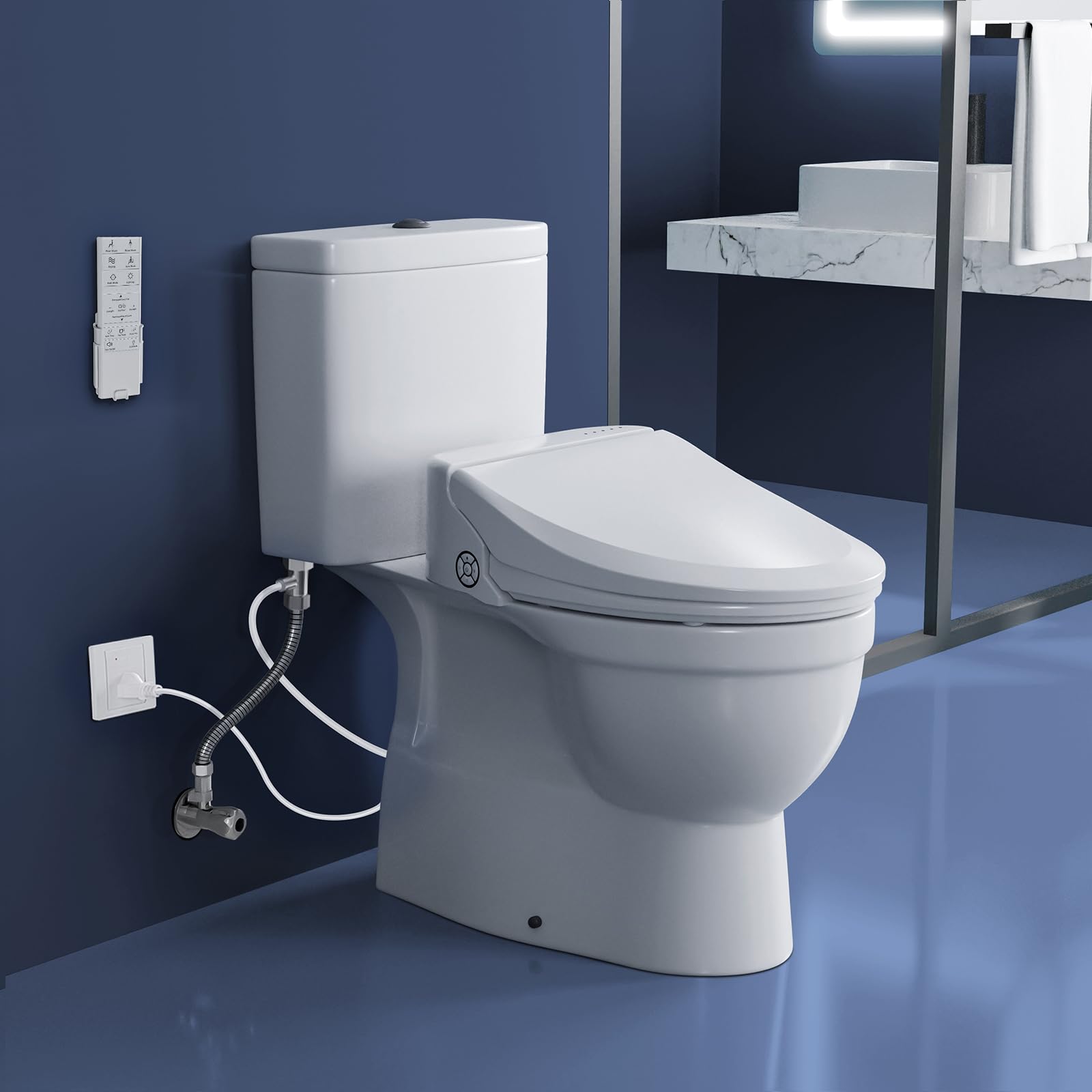 Aquonderful 102S-W soft-close lid reduces noise and stays in place