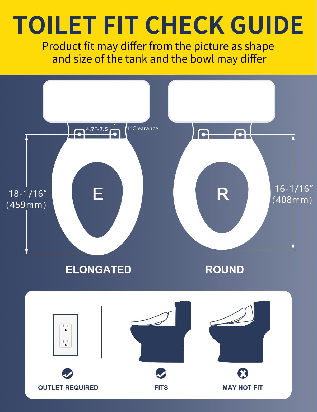 Aquonderful bidet seat LED night light guides use in the dark for safe entry.