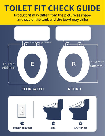 Aquonderful bidet seat LED night light guides use in the dark for safe entry.