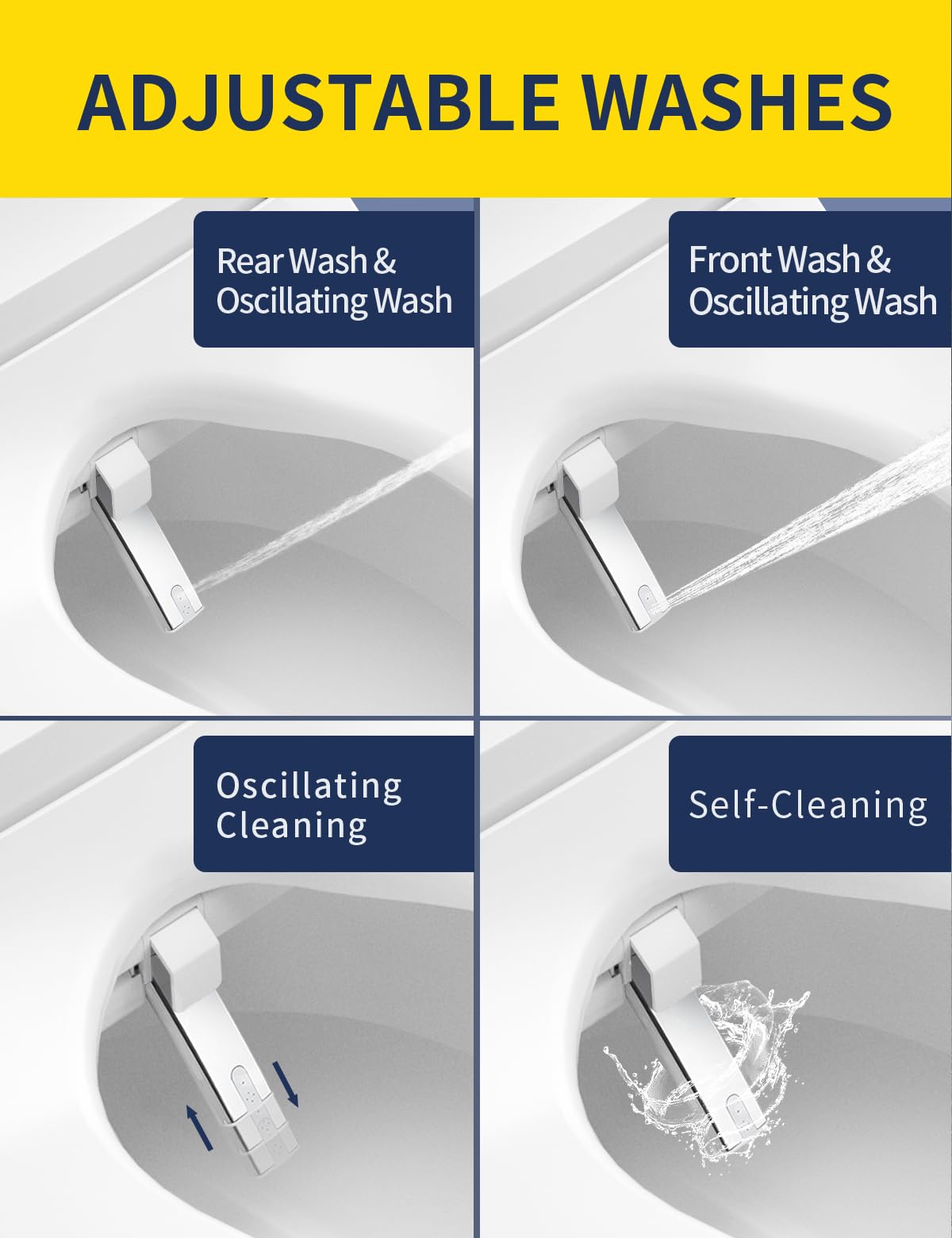 Aquonderful bidet seat rear wash targets posterior wash for cleanliness.
