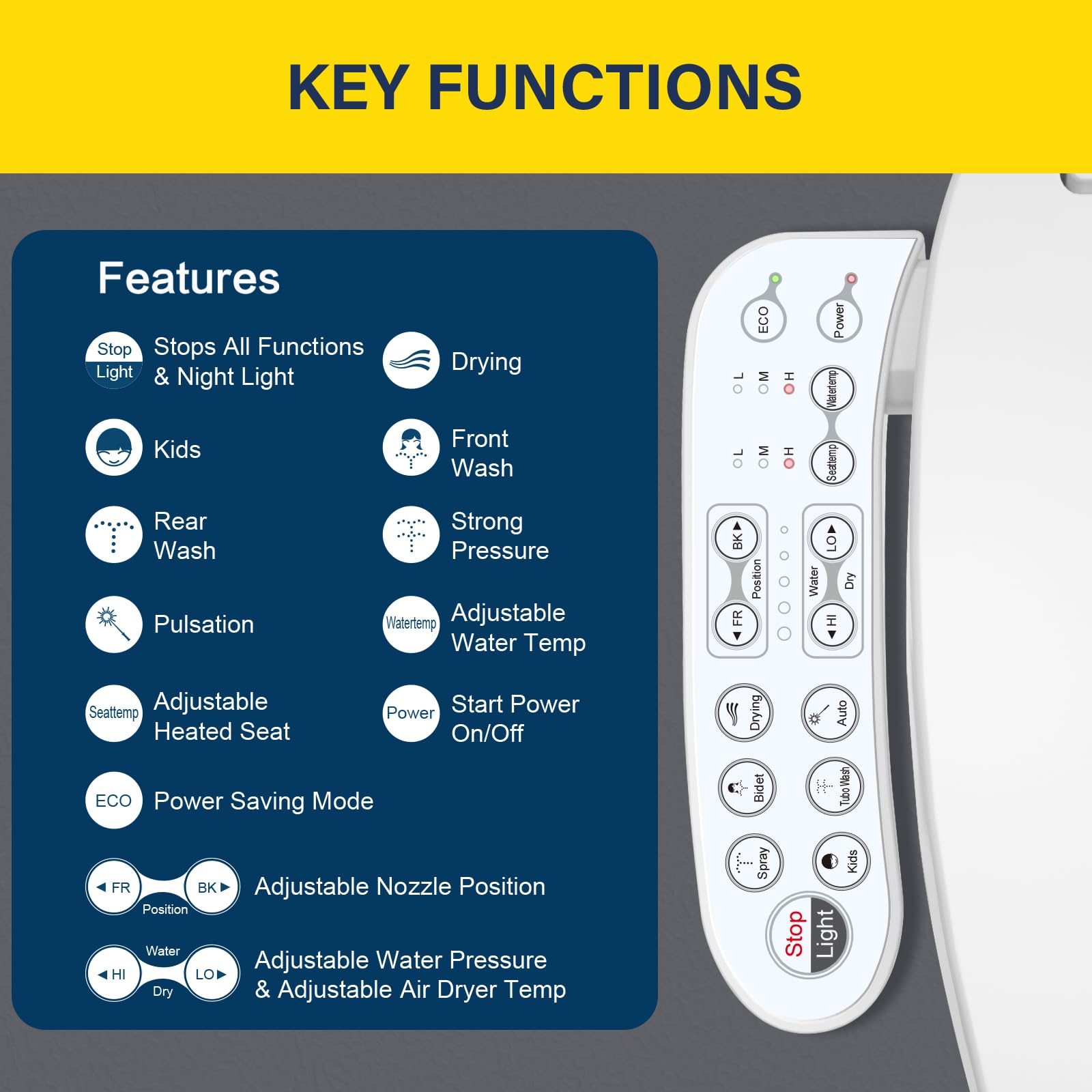 Aquonderful bidet seat stainless steel nozzle ensures sturdy spray performance.