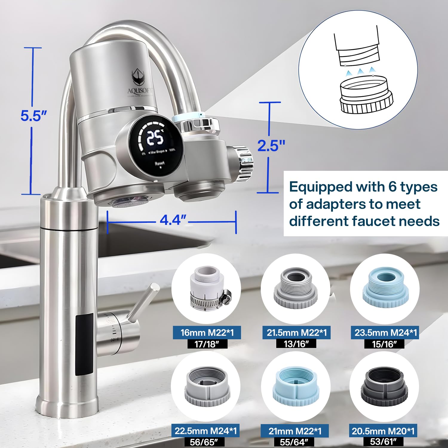 AQUSOFT 2.0 filter element delivers stronger impurity removal for purer tap water.