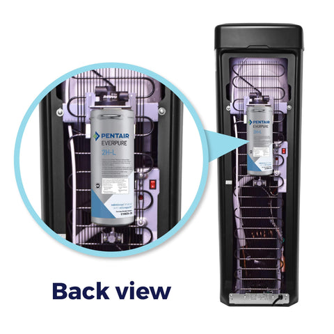 Aquverse Everpure 2H-L installed in a cooler demonstrates simple plug-and-play replacement.