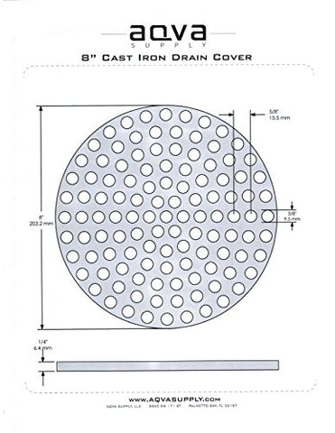 A close-up of Aqva Premium round drain strainer highlighting sturdy construction and debris prevention.