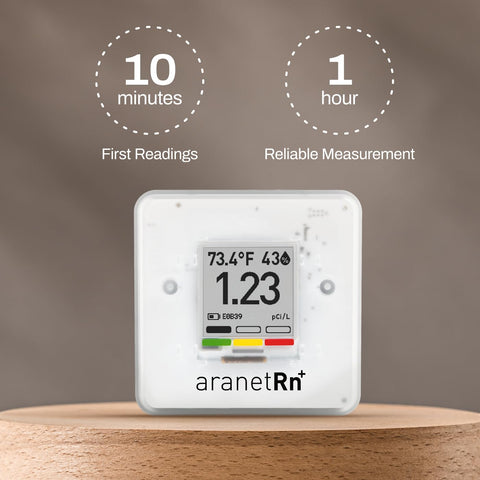 Aranet SAF Radon Detector battery life visual highlights endurance up to seven years