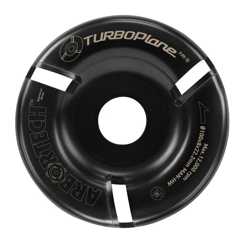 Arbortech TurboPlane blade 4in closeup showing precision carbide teeth for clean wood cuts