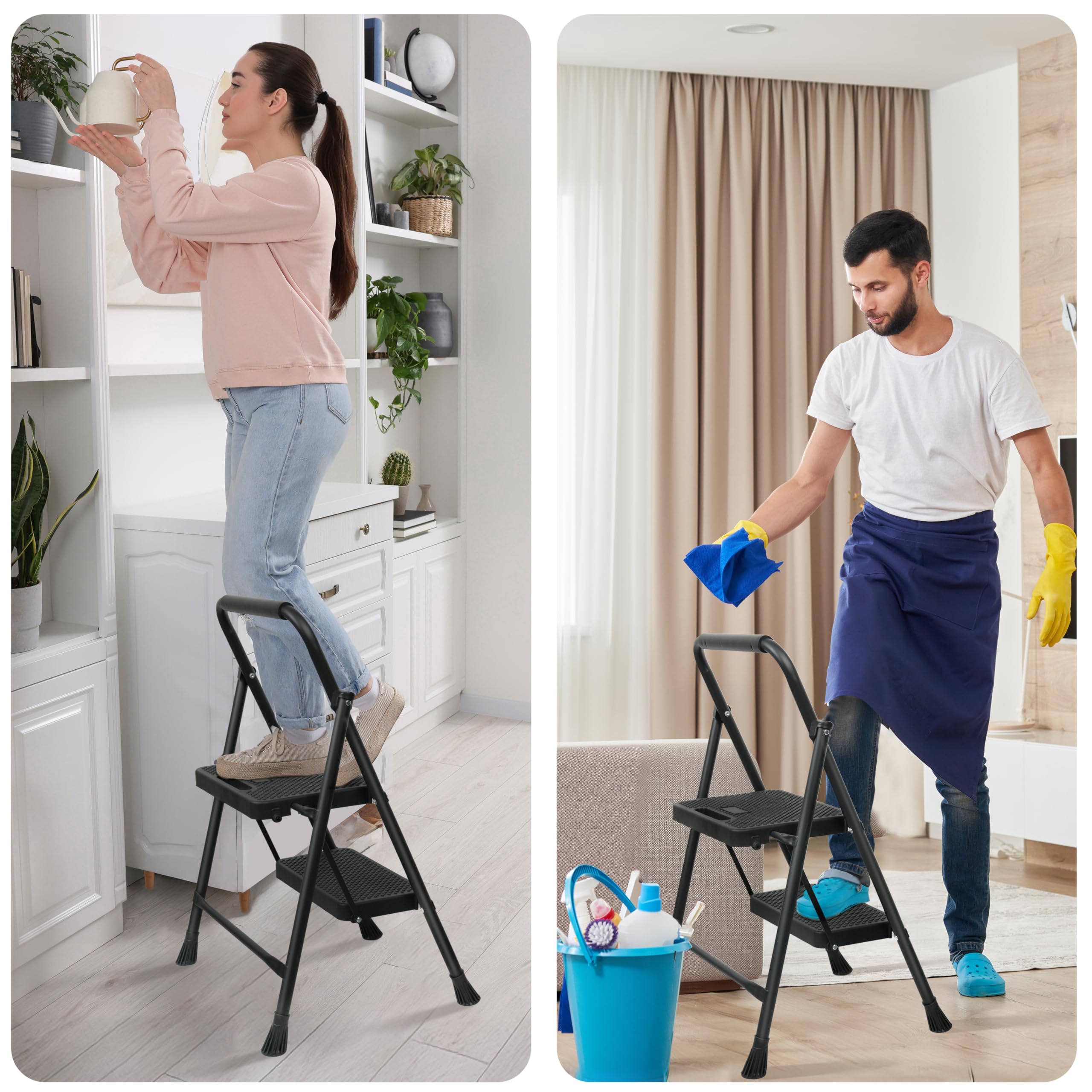 Arbusb 2 Step Ladder suitable for indoor outdoor tasks in home and workshop.