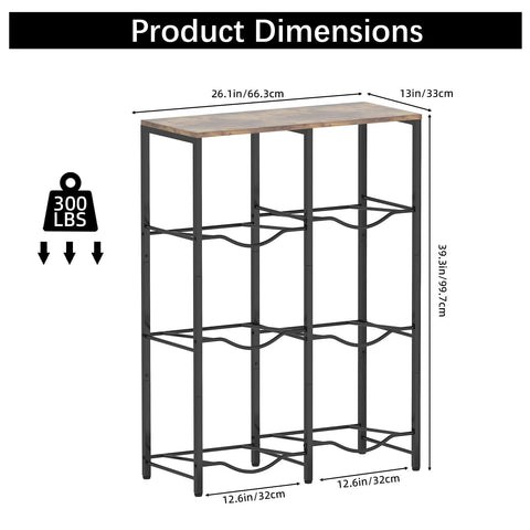 Arbuxzuy wooden 3-tier rack keeps six bottles neatly organized in any kitchen.