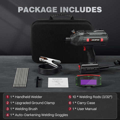 ARCCAPTAIN 120A stick welder suited for auto repair and DIY projects