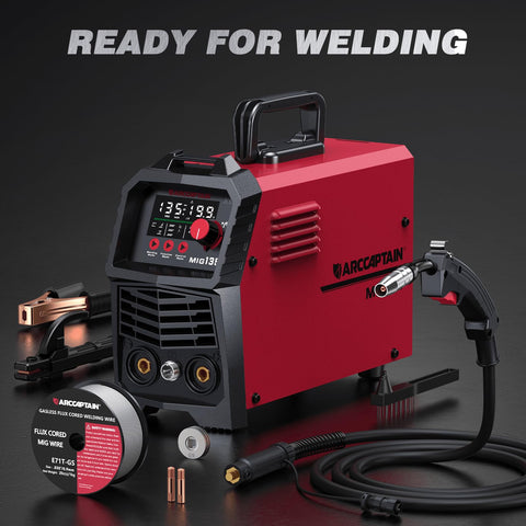Versatile for carbon and stainless steel projects with ARCCAPTAIN 135A MIG Welder 110V