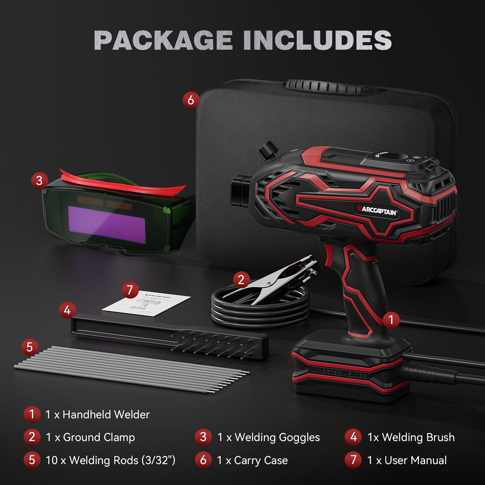 All-in-one ARCCAPTAIN kit case keeping accessories organized.