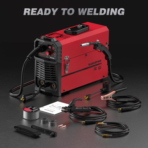 ARCCAPTAIN 160A MIG welder portable design with handle for outdoors.