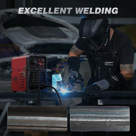 ARCCAPTAIN 160A MIG welder wire feeder area enables stable feeds.