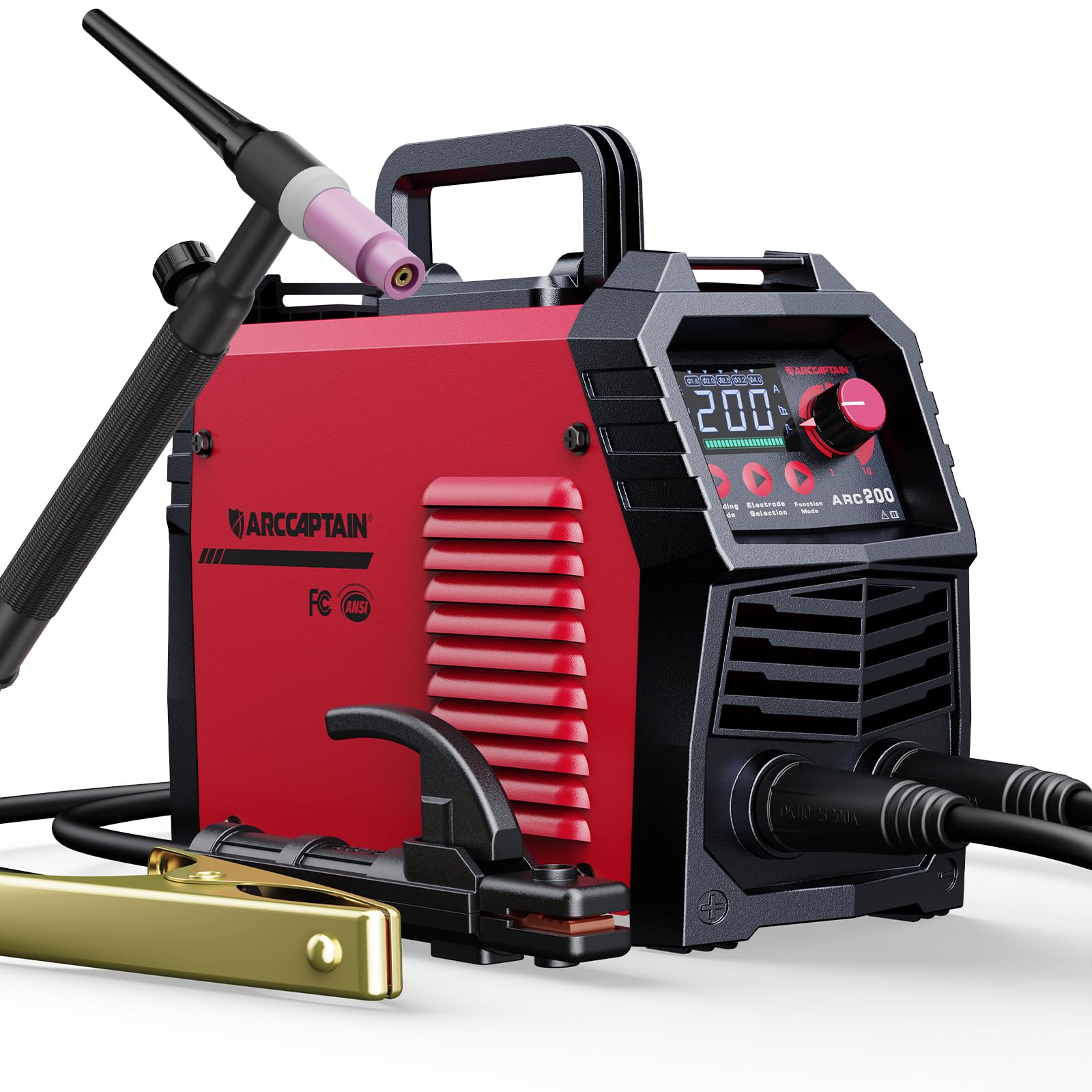 ARCCAPTAIN 200A lift-tig torch in action for precise welding on metal