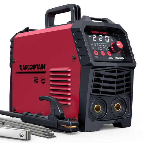 ARCCAPTAIN 220Amp welder with large LED display for clear parameter reading.