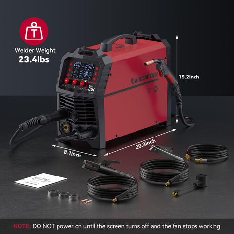 ARCCAPTAIN 250A MIG welder aluminum welding capability for projects.