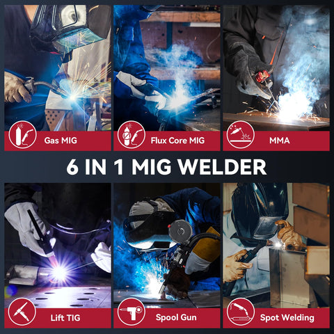 ARCCAPTAIN 250A MIG welder control panel with a clear digital display.
