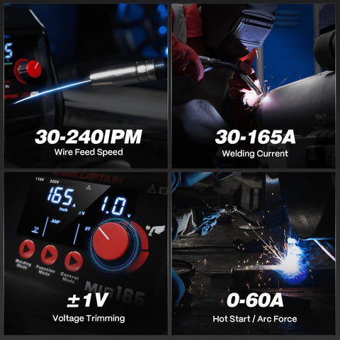 ARCCAPTAIN 4-in-1 MIG welder mode versatility supports gasless MIG, Flux Core MIG, Lift TIG and MMA
