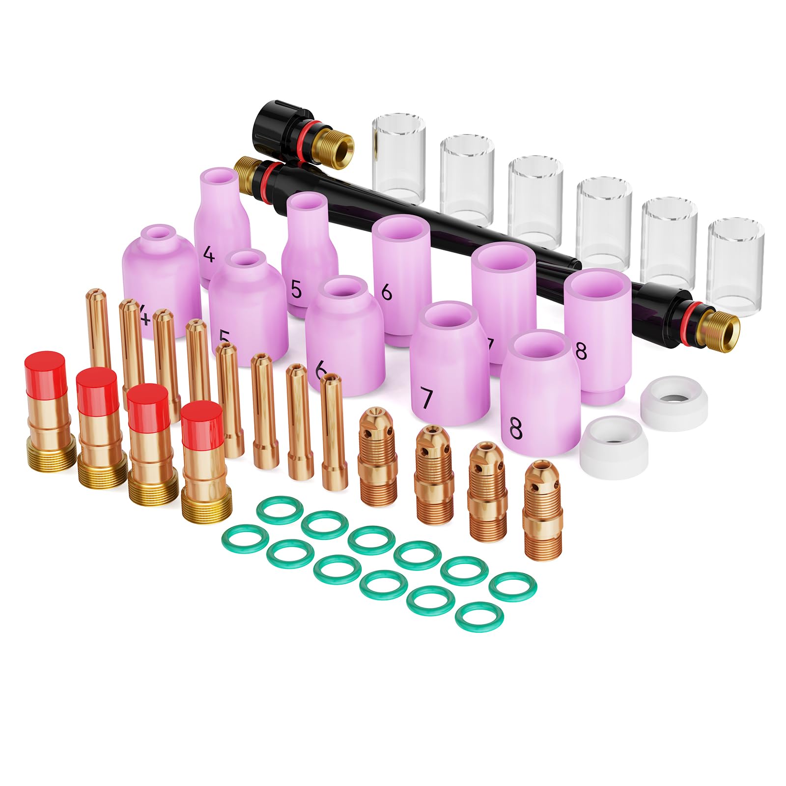 ARCCAPTAIN 49pc TIG torch kit nozzle improves arc control and precision