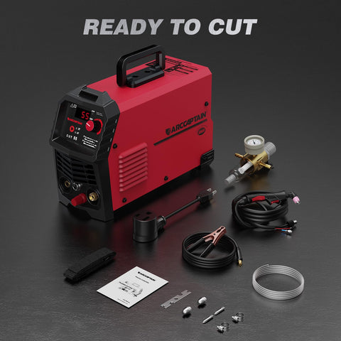 ARCCAPTAIN 55A with carry strap enables portable workshop setup.