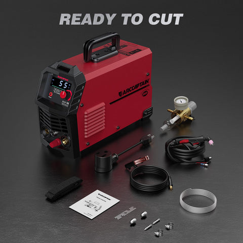 ARCCAPTAIN 55A plasma cutter durable build with certifications and safety features.