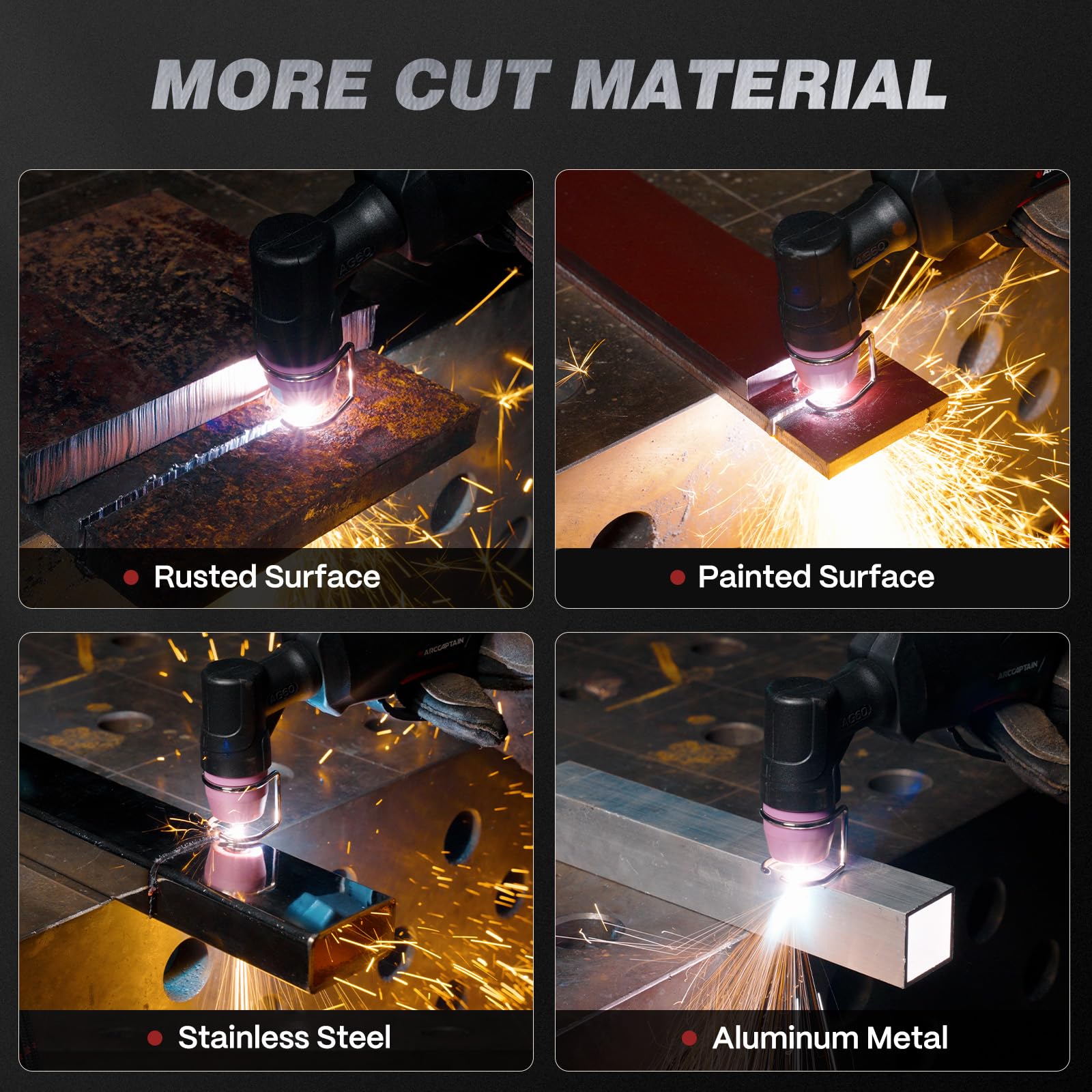 ARCCAPTAIN 55A torch head demonstrates non-touch pilot arc efficiency.