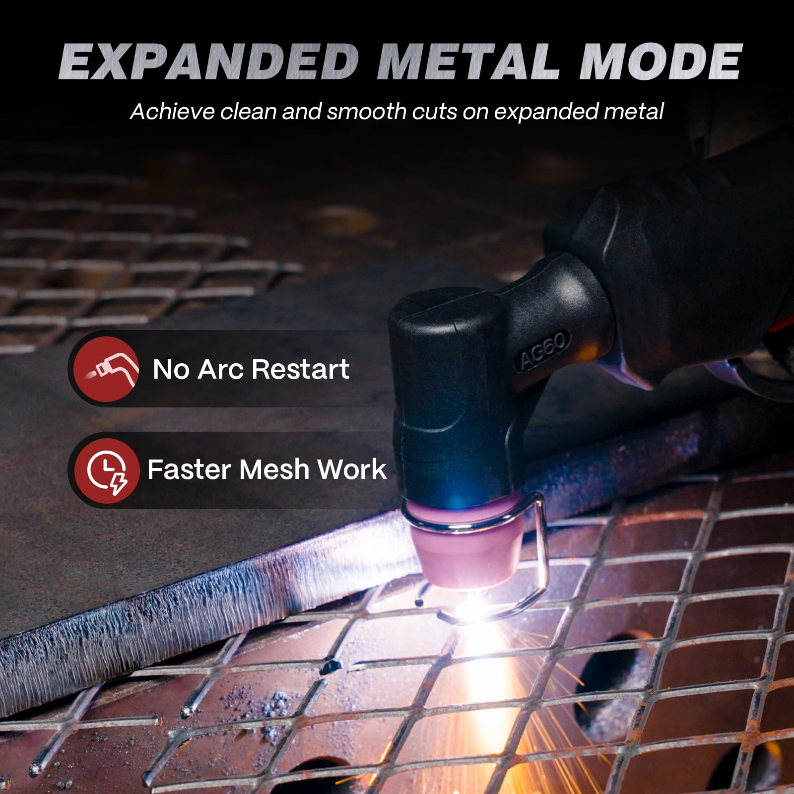 ARCCAPTAIN 60A plasma cutter air pressure monitor with real-time feedback.