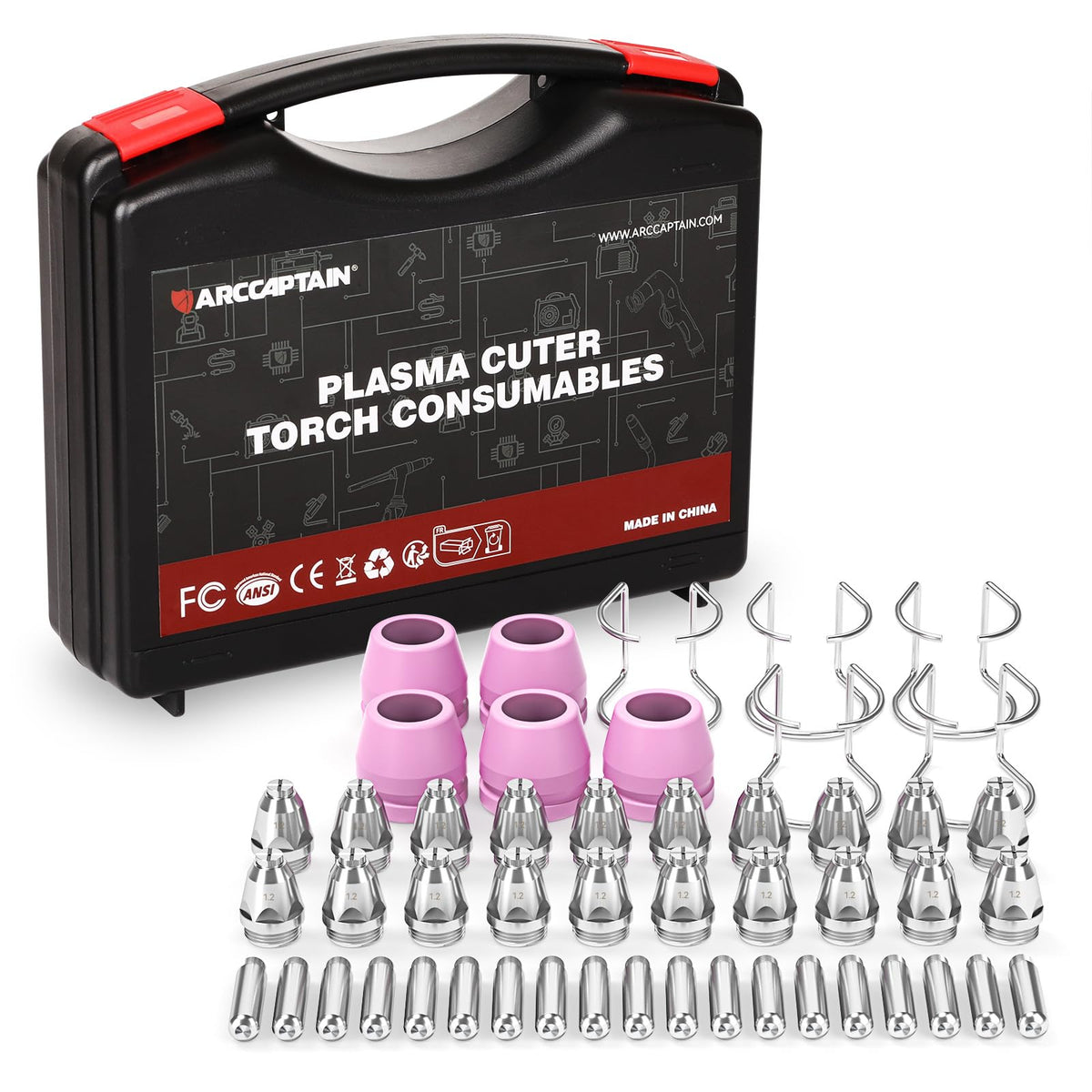 ARCCAPTAIN AG-60 torch consumables package for reliable cutting performance.