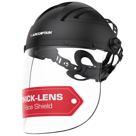 ARCCAPTAIN anti-fog face shield front view for clear visibility against debris