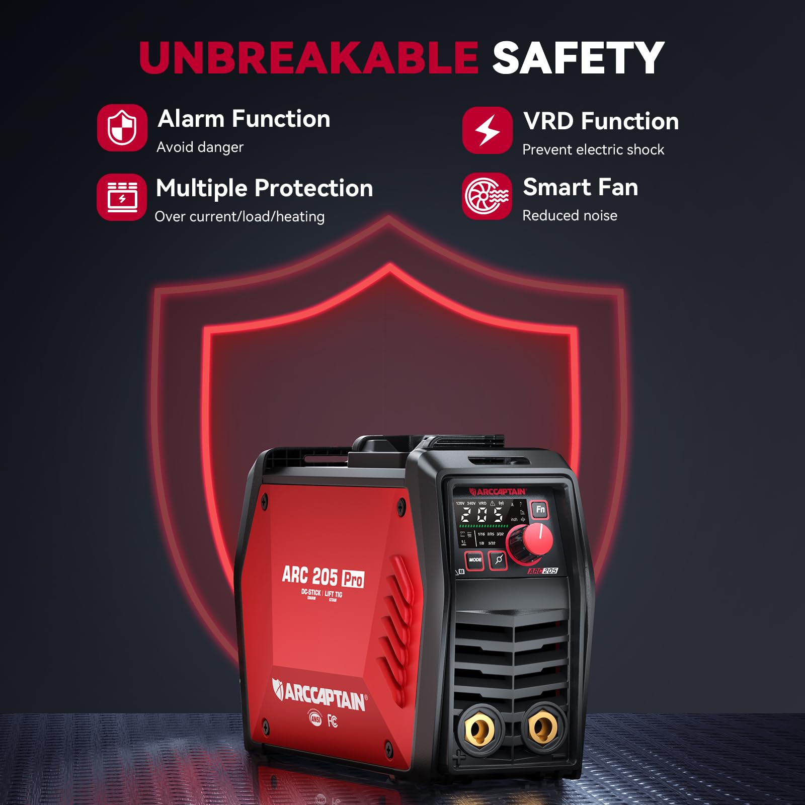ARCCAPTAIN ARC205 lift TIG welding mode for clean, precise bead starts