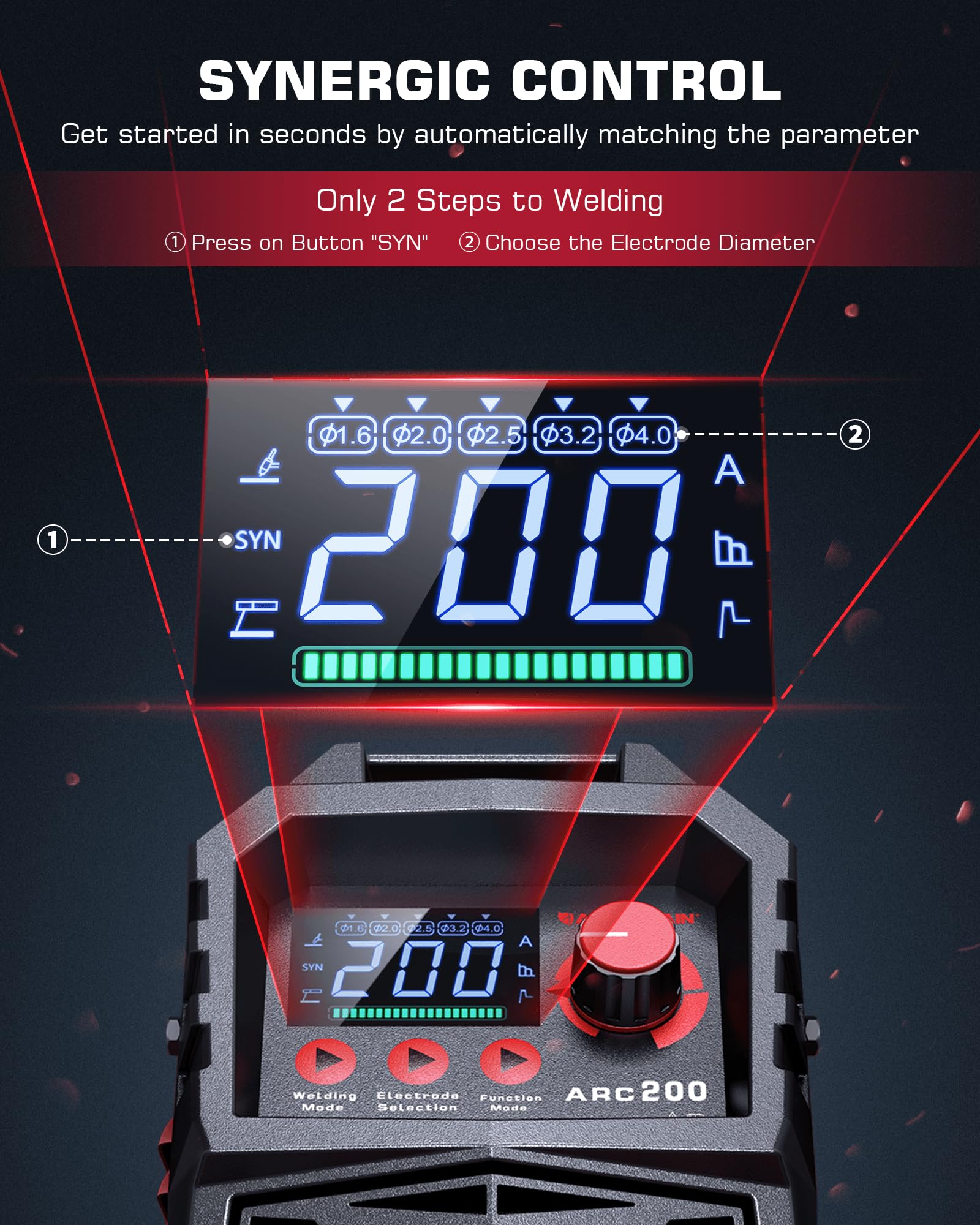 ARCCAPTAIN arc and lift TIG modes enable versatile metal welding.