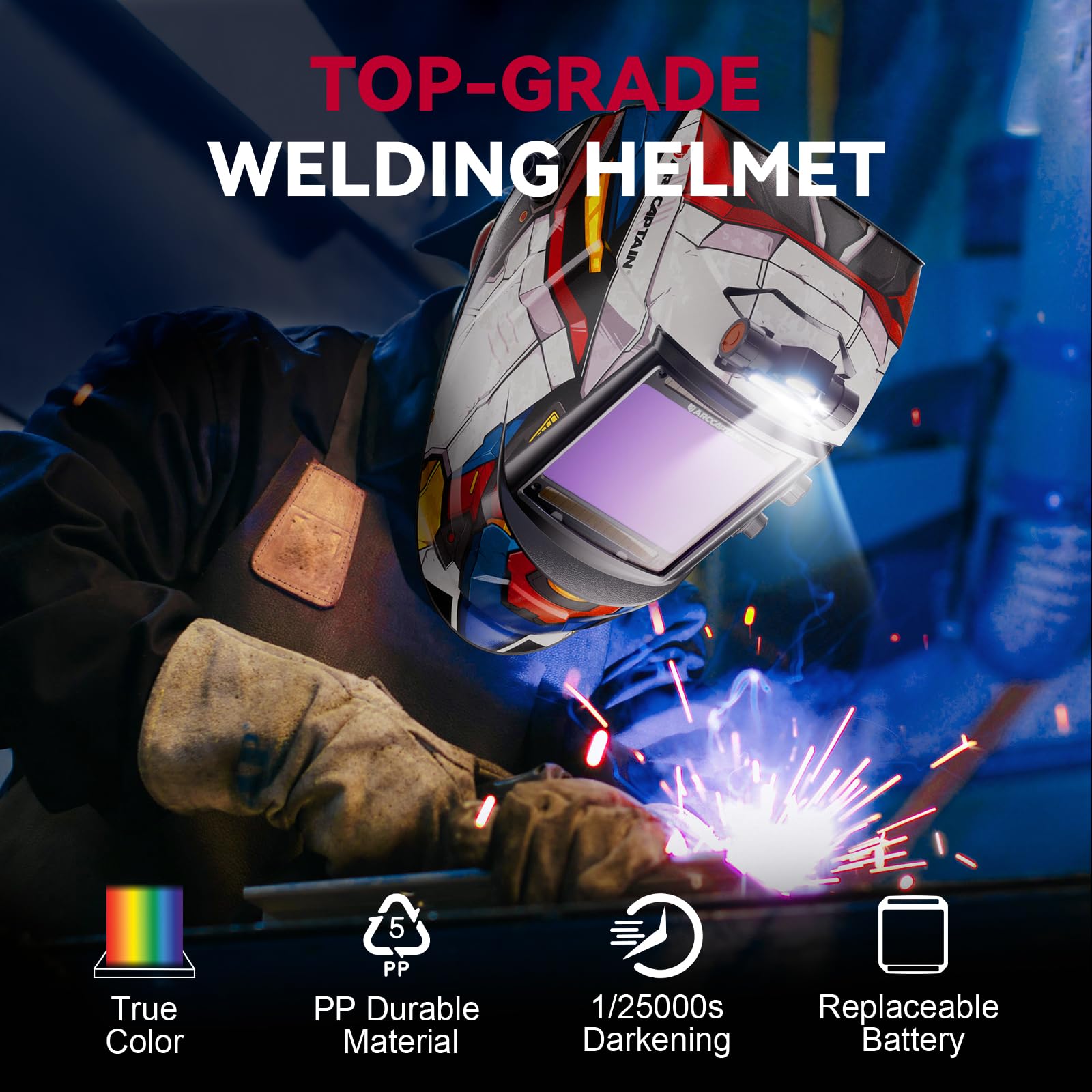 ARCCAPTAIN breathable padded headgear provides comfortable, secure fit for extended wear.