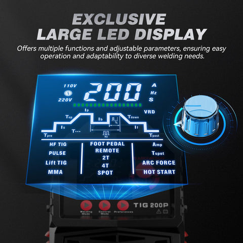ARCCAPTAIN DC5in1 LED display for real-time welding settings and precision control